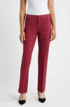 Anne Klein Flat Front Bootcut Pants In Red