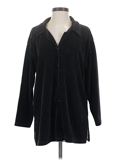Pre-owned Anne Klein Fleece Jacket In Black
