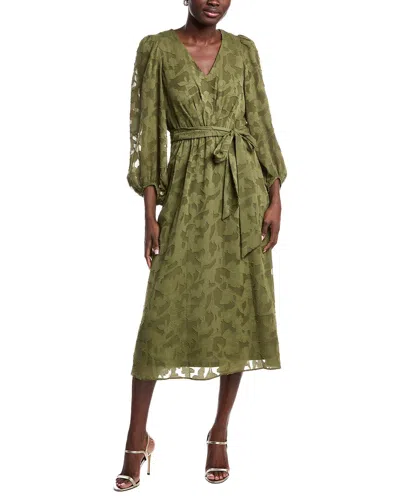 Anne Klein Floral Clip Midi Dress In Animal Print