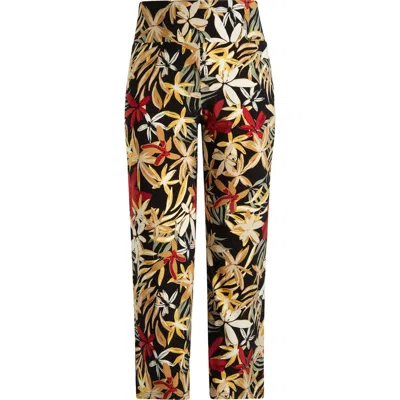 Anne Klein Floral High Waist Pull-on Wide Leg Pants