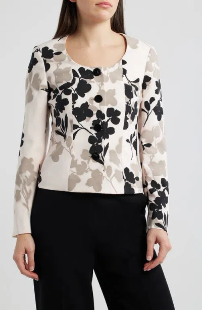 Anne Klein Floral Jacket In White
