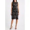 Anne Klein Floral Lace Sheath Dress In Black