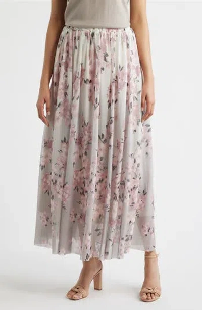 Anne Klein Pull-on Shirred Maxi Ballet Skirt In Neutral