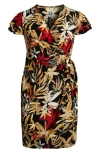 Anne Klein Womens Faux Wrap Flutter Sleeve Print Dress Xxs P Xxl In Multi
