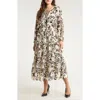 Anne Klein Floral Print Long Sleeve Dress