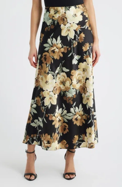 Anne Klein Floral Print Maxi Skirt In Multi