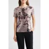 Anne Klein Floral Print Sequin T-shirt In Multi