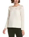 Anne Klein Floral Sweater In Neutral