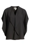 Anne Klein Flutter Dolman Top In Black