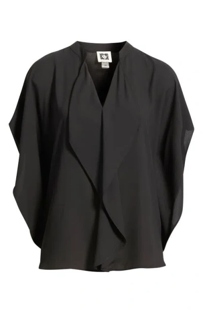 Anne Klein Flutter Dolman Top In Black