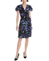 Anne Klein Abstract Print Flutter Sleeve Wrap Dress