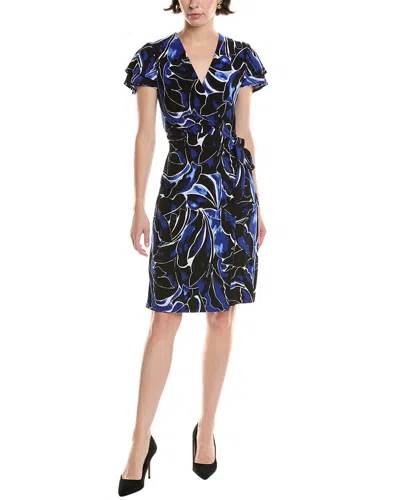 ANNE KLEIN ANNE KLEIN FLUTTER FAUX WRAP DRESS