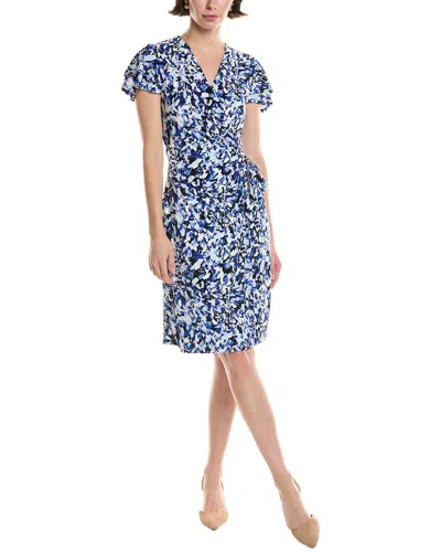 ANNE KLEIN FLUTTER FAUX WRAP DRESS