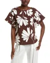 Anne Klein Flutter Sleeve Blouse In Multi