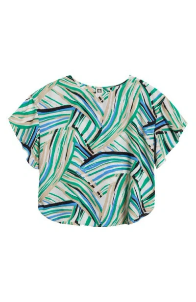 ANNE KLEIN ANNE KLEIN FLUTTER SLEEVE TOP
