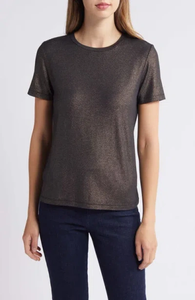 Anne Klein Foil Print T-shirt In Grey