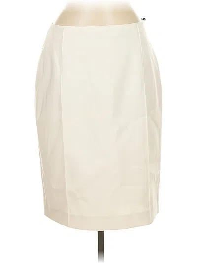 Pre-owned Anne Klein Formal Skirt In White