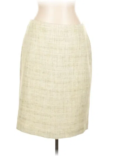 Pre-owned Anne Klein Formal Skirt In White