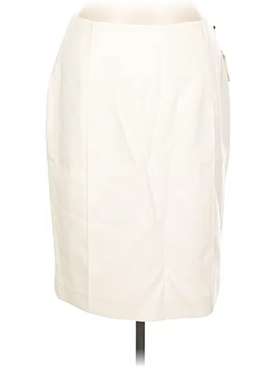 Pre-owned Anne Klein Formal Skirt In White