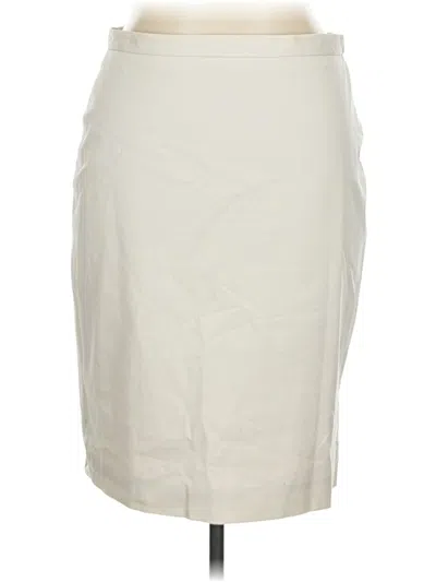Pre-owned Anne Klein Formal Skirt In White