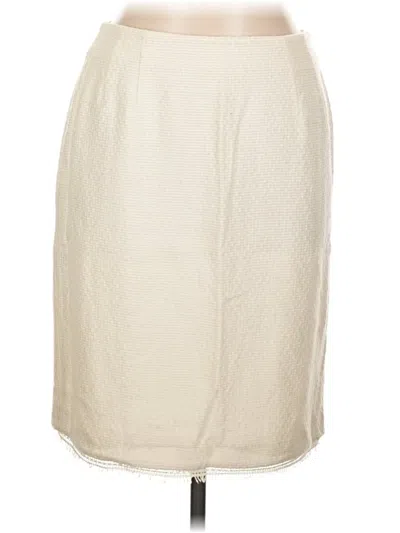 Pre-owned Anne Klein Formal Skirt In White