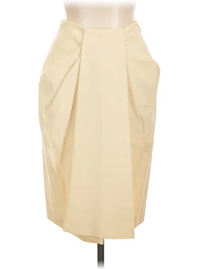 Pre-owned Anne Klein Formal Skirt In White