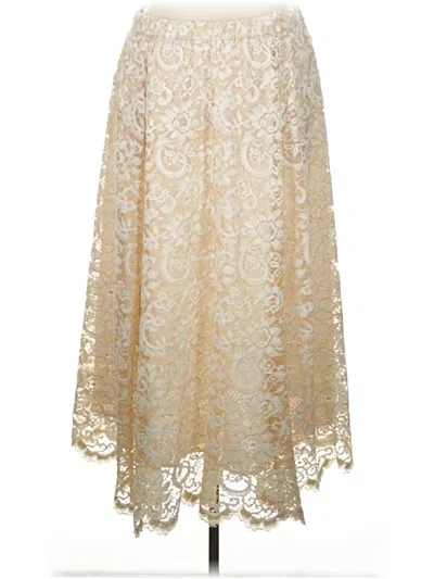 Pre-owned Anne Klein Formal Skirt In White