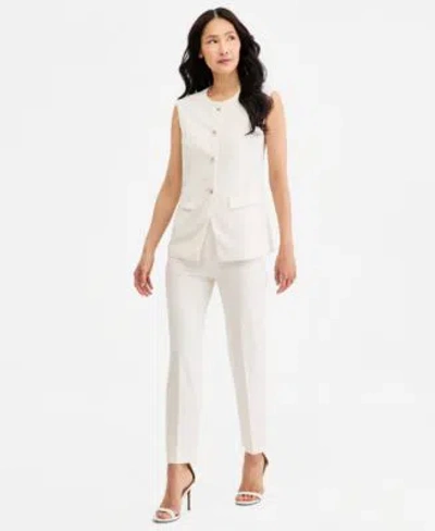 Anne Klein Four Button Vest Hollywood Pants In White