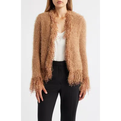 ANNE KLEIN ANNE KLEIN FRING OPEN FRONT CARDIGAN