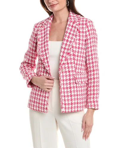 Anne Klein Fringe Jacket In Pink
