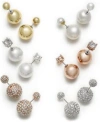 Anne Klein Front And Back Earrings In White