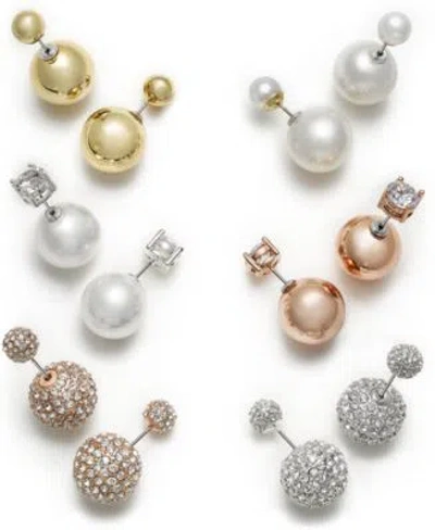 Anne Klein Front And Back Earrings In White