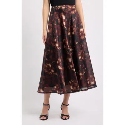 Anne Klein Full Circle Midi Skirt In Brown