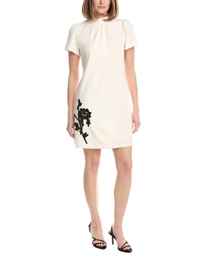 Anne Klein Gathered Mock Neck Shift Dress In Multi
