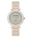 Anne Klein Genuine Mother Of Pearl Dial With A Genuine Diamond Watch In Rosegt