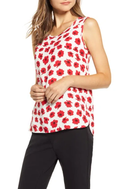 Anne Klein Giverny Floral Shell In Anne White/pinot Combo