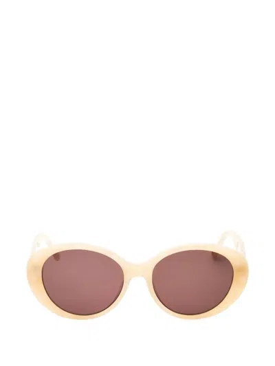 Anne Klein Glamorous Oval-frame Sunglasses In Neutral