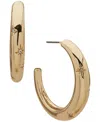 Anne Klein Glass Crystal Stone Star C Hoop Earrings In Gold