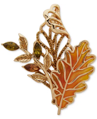 Anne Klein Glass Stone Fall Leaves Pin In Multi