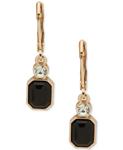 Anne Klein Glass Stone Gold-tone Drops Earrings
