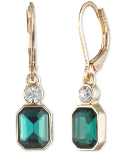 Anne Klein Glass Stone Gold-tone Drops Earrings