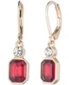 Anne Klein Glass Stone Gold-tone Drops Earrings In Gold