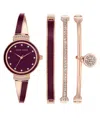 Anne Klein Glossy Dial With Cubic Zirconia Crystals Watch In Brown