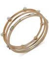 Anne Klein Gold-tone 3-pc. Set Boxed Crystal Bangle Bracelets In Crystal