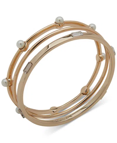 Anne Klein Gold-tone 3-pc. Set Boxed Crystal Bangle Bracelets