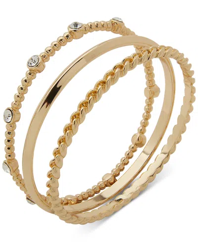 Anne Klein Gold-tone 3-pc. Set Crystal Bangle Bracelets