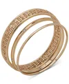 Anne Klein Gold-tone 3-pc. Set Crystal Embellished Bangle Bracelets In Gold