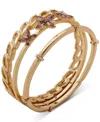 Anne Klein Gold-tone 3-pc. Set Flower Bangle Bracelet