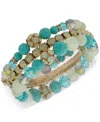 Anne Klein Gold-tone 3-pc. Set Mixed Bead Stretch Bracelets