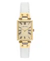 Anne Klein Gold-tone And White Leather Strap Watch 21.5mm In No Color